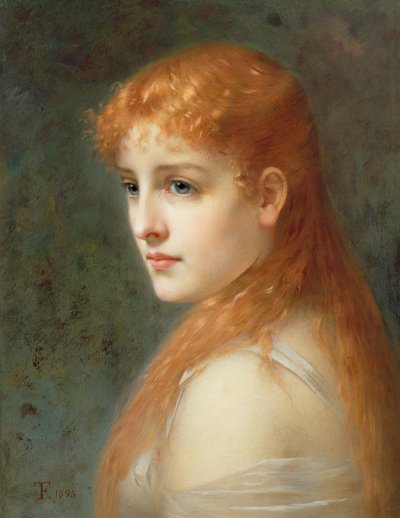 Junges Mädchen mit roten Haaren, 1895 von Franz Thone